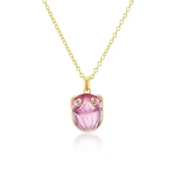 Amethyst & Diamond Frog Pendant Necklace