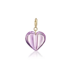 Amethyst Mini Split Heart Charm