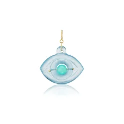 Aquamarine and Chrysoprase Eye Charm