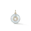 Aquamarine and Pearl Emily Charm in Yellow Gold