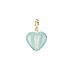 Aquamarine Mini Split Heart Charm