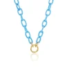 Aquamarine Silk Thread Chain Necklace in Yellow Gold