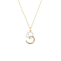 'B' Initial Alphabet Necklace in Yellow Gold