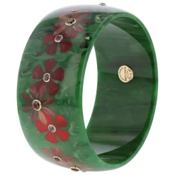 Bakelite Bangle with Amethyst and Rhodolite Garnet