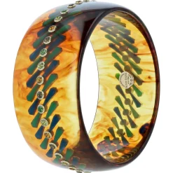 Bakelite Bangle with Citrine, Tsavorite Garnet, Peridot and Smoky Quartz