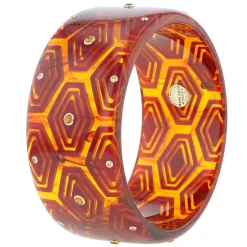 Bakelite Bangle with Citrine and Yellow Sapphire