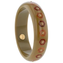 Bakelite Bangle with Pink Sapphires