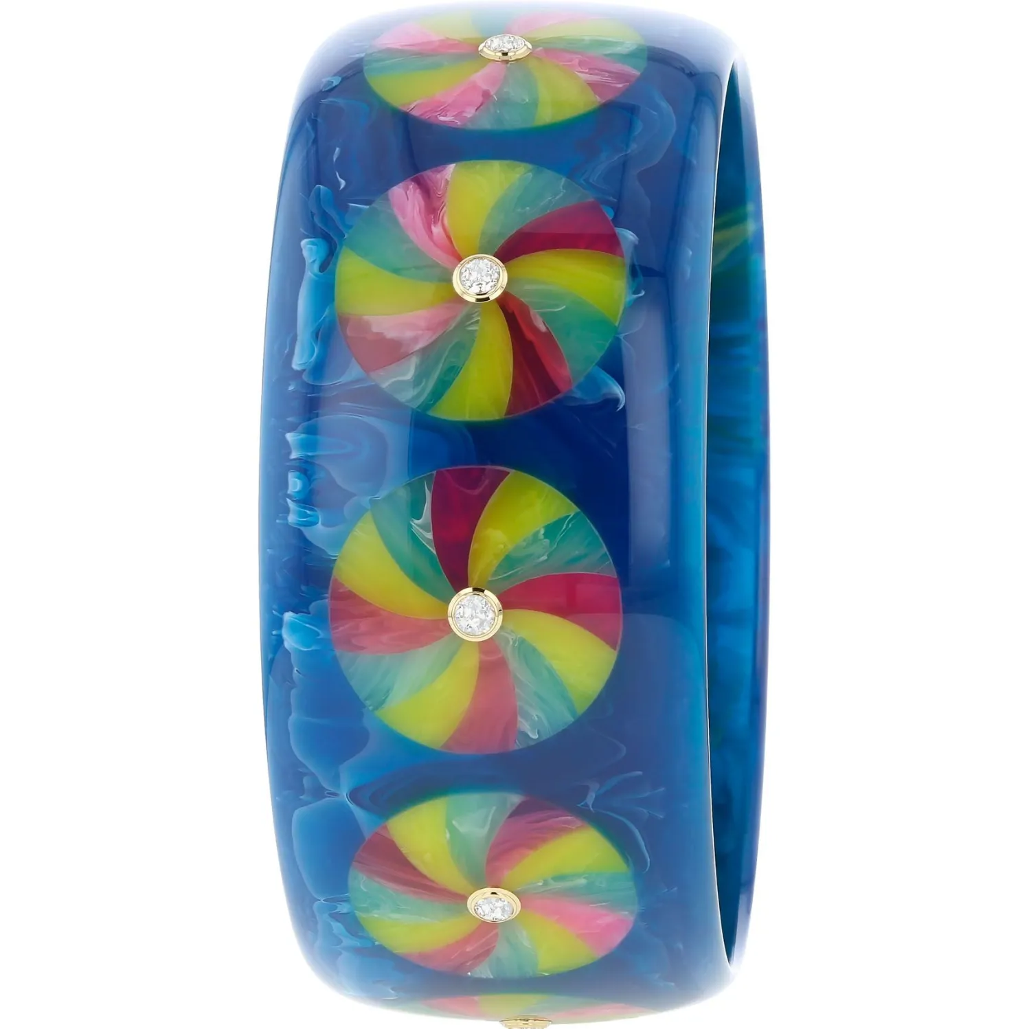 Bakelite Bangle with White Topaz