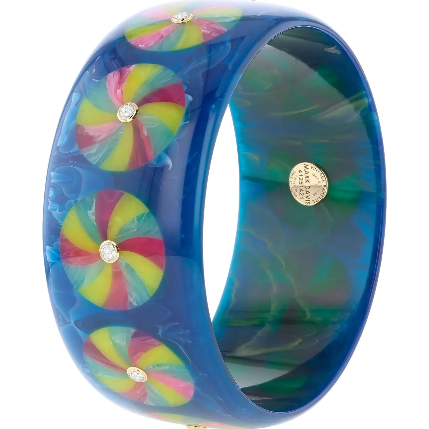 Bakelite Bangle with White Topaz