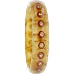 Bakelite Bangle with Yellow Sapphires