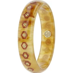 Bakelite Bangle with Yellow Sapphires