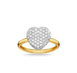 Bella Large Pavé White Diamond Ring in Yellow Gold