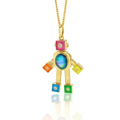 Black Opal Galaxy Van Robot in Yellow Gold