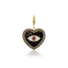 Black Ruby Evil Eye Heart Charm