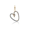 Blue Sapphire Open Heart Charm