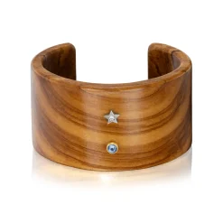 Blue Sapphire Ora Wood Sunrise Cuff