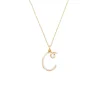 'C' Initial Alphabet Necklace in Yellow Gold