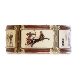 Ceramic Egyptian Image Bracelet in Yellow Gold