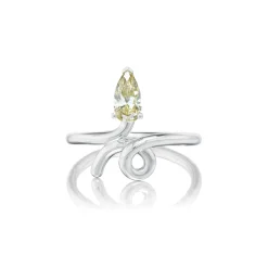 Champagne Diamond Baby Vine Ring in White Gold