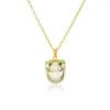 Citrine & Emerald Frog Pendant Necklace