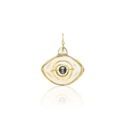 Citrine and Tahitian Pearl Eye Charm