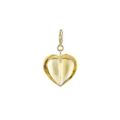 Citrine Mini Split Heart Charm