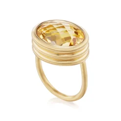 Citrine Scuba Ring in Yellow Gold