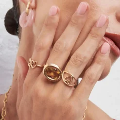 Citrine Scuba Ring in Yellow Gold