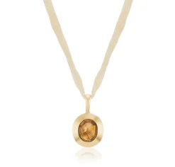 Citrine Seeds of Life Charm in Yellow Gold