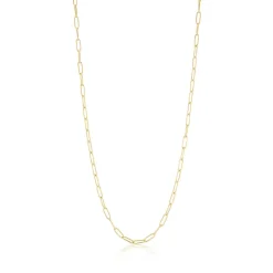 Classic Mini Paperclip Chain in Yellow Gold