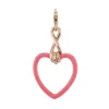 Coral Pink Twisted Heart Charm