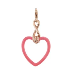 Coral Pink Twisted Heart Charm