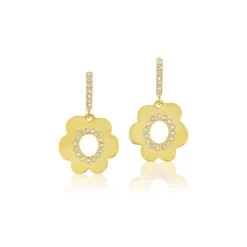 Daisy Huggie Earrings in Yellow Gold