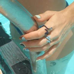 Deep Purple and Blue Topaz Baby Vine Ring