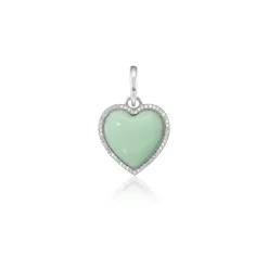 Diamond Halo Mint Green Candy Heart Charm