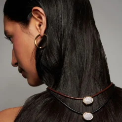 Diamond Scuba Trio Hoops in Yellow Gold