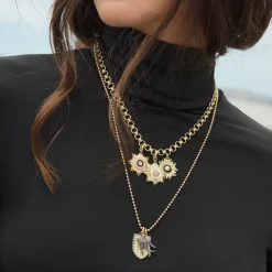 Emerald and Enamel Florence Charm in Yellow Gold