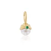 Emerald and Pearl Scallop Pendant in Yellow Gold