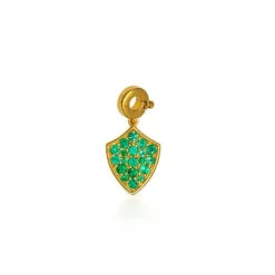 Emerald Pavé Shield Charm