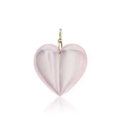Extra Large Rose Quartz Split Heart Charm