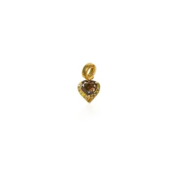 Fancy Color Brown Diamond Half Halo Heart Charm