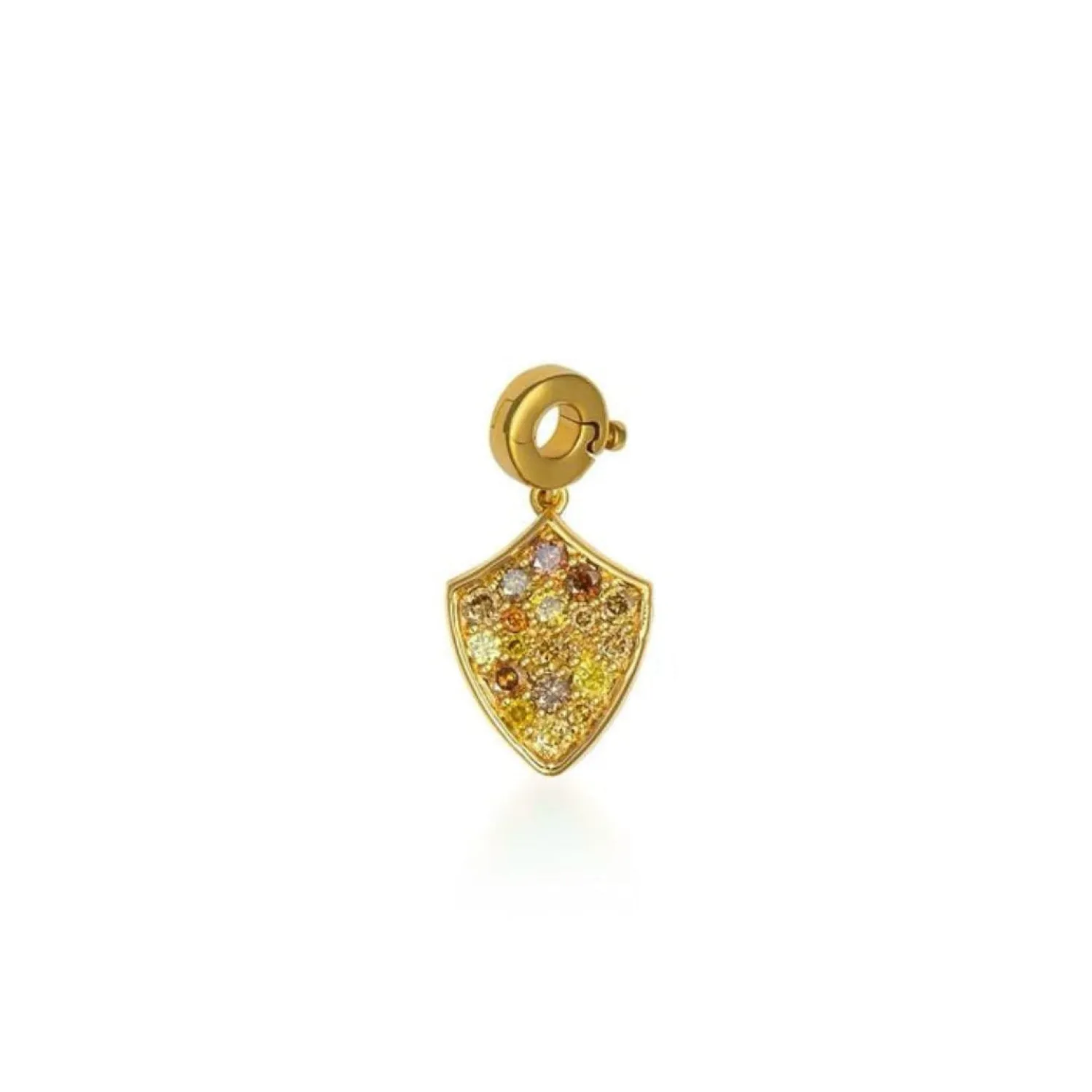 Fancy Color Diamond Pavé Shield Charm