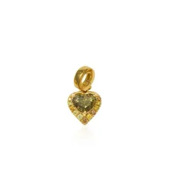 Fancy Color Green Diamond Half Halo Heart Charm