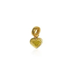 Fancy Color Heart Diamond in Bezel Charm