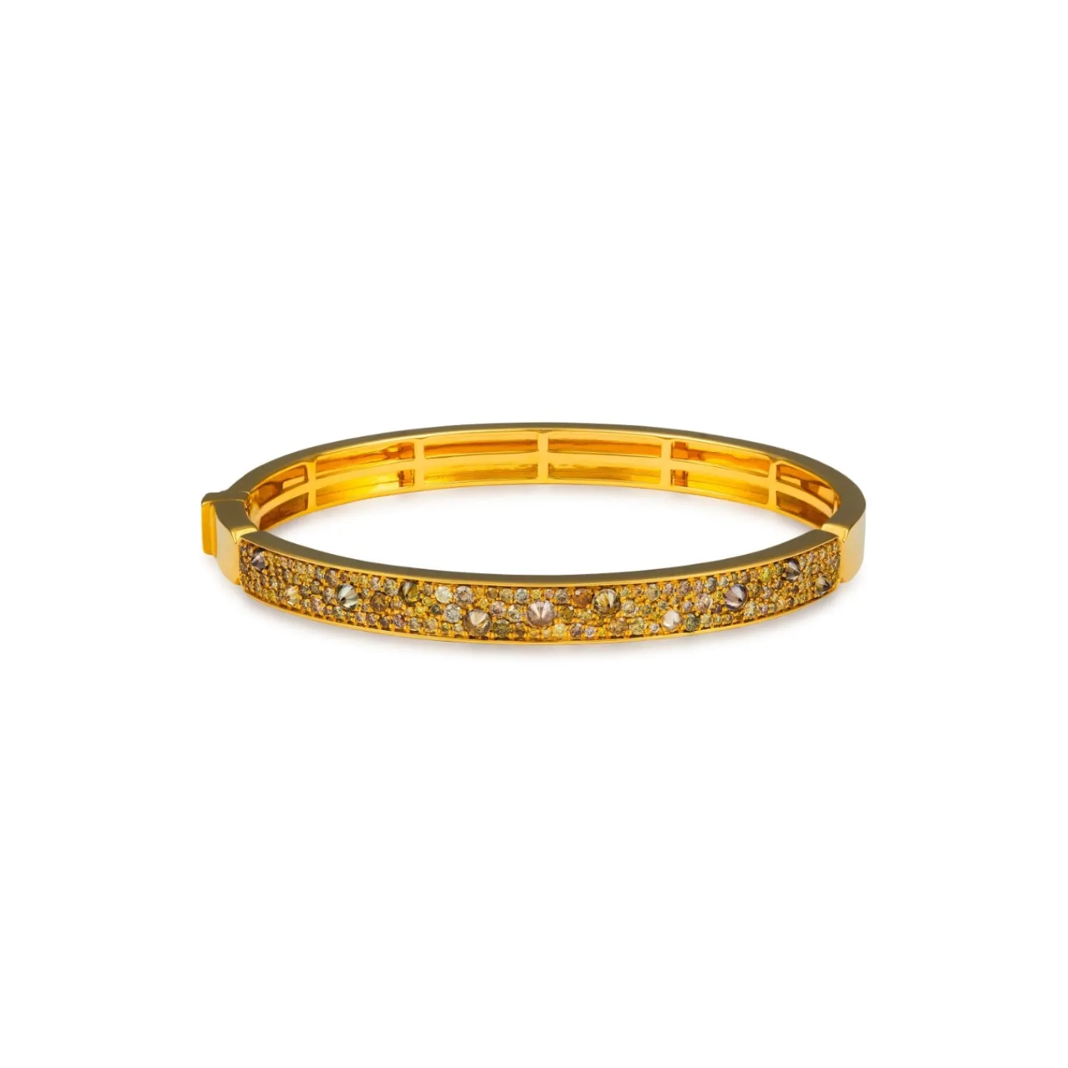 Fancy Color Reverse Diamond Pave Bangle Bracelet
