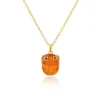 Fire Opal & Emerald Frog Pendant Necklace