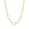 Flower Chain Necklace in Yellow Gold