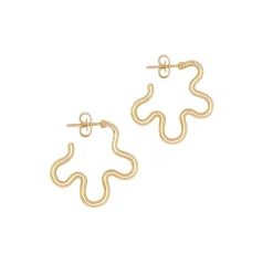 Flower Power Hoop Earrings in Yellow Gold