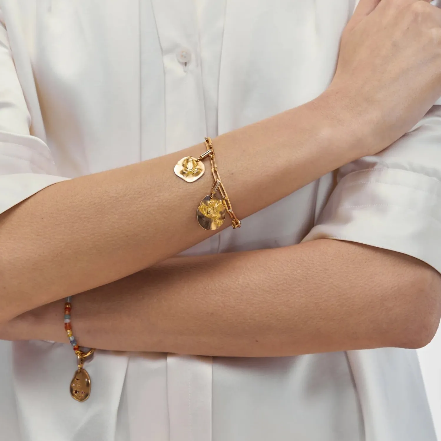 Frog Medal Charm in Yellow Gold