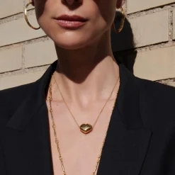 Gold Bubble Heart Necklace